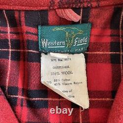 Vintage Hunting Black / Red Western Field Wool Crusier Jacket Extra Large XL