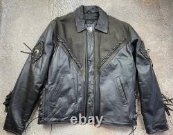 Vintage Indian Western Leather Black Jacket size L