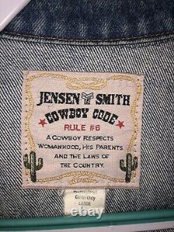 Vintage Jensen Smith Genuine Snakeskin Denim Jacket Large Western Cowboy