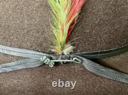 Vintage John B Stetson Cowboy Hat 3X Beaver Felt Brown Feather Pin 7 5/8 Western