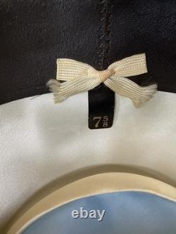 Vintage John B Stetson Cowboy Hat 3X Beaver Felt Brown Feather Pin 7 5/8 Western