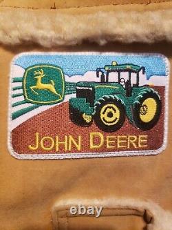 Vintage John Deere Trucker Work Farm Tractor Western Sherpa Vest Mens Size Large