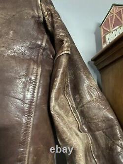 Vintage Kit Karson Pony Hide Mens Large Leather Rust Brown Bomber Jacket Sherpa