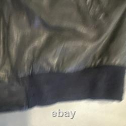 Vintage L Adler Western Aztec Two Tone Brown Black Leather Bomber Jacket Harley