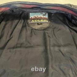 Vintage L Adler Western Aztec Two Tone Brown Black Leather Bomber Jacket Harley