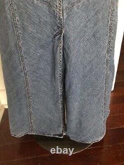 Vintage LA Blues maxi blue denim boho skirt Western cotton L XL Patchwork style