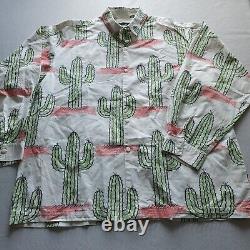 Vintage LA Cactus Club Los Angeles L All Over Print AOP Western Button Shirt USA