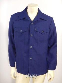 Vintage LEVI'S Saddleman Blue Polyester Western Trucker Jacket Size MED LRG