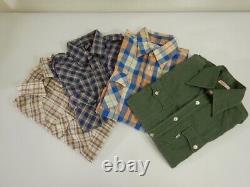 Vintage LOT of FOUR LEVI'S Long Sleeve Plaid and Western Shirts Size LARGE