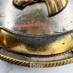 Vintage Large German Silver Western Horse Head Ribbon Scroll Belt Buckle
