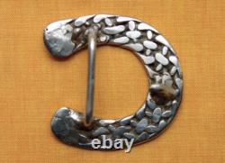 Vintage Large Stainless Steel Hand Made Horseshoe Western Belt Buckle