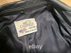 Vintage Lariat Western Tassel Fringe Black Leather Jacket Large