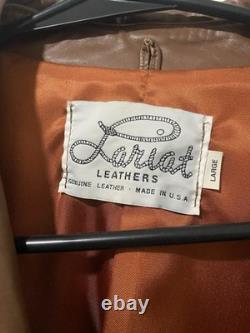 Vintage Lariet Leathers Fringe Suede Jacket L Western Cowboy Cowgirl USA Made