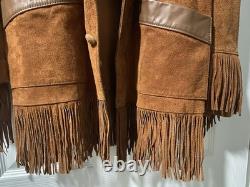 Vintage Lariet Leathers Fringe Suede Jacket L Western Cowboy Cowgirl USA Made