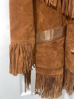 Vintage Lariet Leathers Fringe Suede Jacket L Western Cowboy Cowgirl USA Made