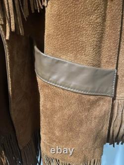 Vintage Lariet Leathers Fringe Suede Jacket L Western Cowboy Cowgirl USA Made