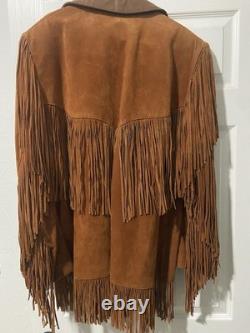 Vintage Lariet Leathers Fringe Suede Jacket L Western Cowboy Cowgirl USA Made