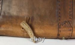 Vintage Leather Bag Large Messenger Portfolio Postal Hand Tooled Cactus