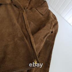 Vintage Leather Suede Lace Up Mountain Man Western Popover Shirt Jacket Mens L