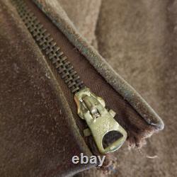 Vintage Leather Suede Lace Up Mountain Man Western Popover Shirt Jacket Mens L