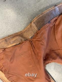 Vintage Leather Vest 70s Western Brown weathered Patina Mens Rare Large VTG Y2K