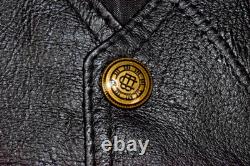 Vintage Leather Vest South West Territory Size L Black Patchwork Lined Snap