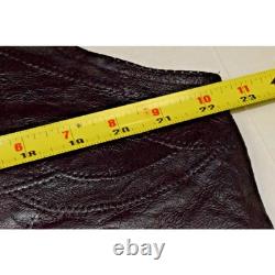 Vintage Leather Vest South West Territory Size L Black Patchwork Lined Snap