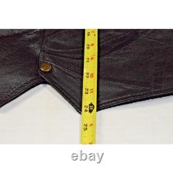 Vintage Leather Vest South West Territory Size L Black Patchwork Lined Snap