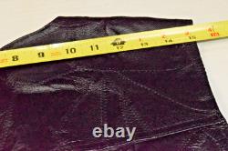 Vintage Leather Vest South West Territory Size L Black Patchwork Lined Snap