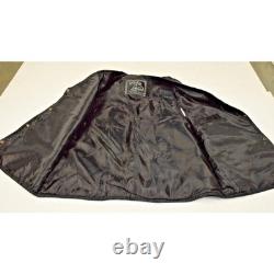 Vintage Leather Vest South West Territory Size L Black Patchwork Lined Snap