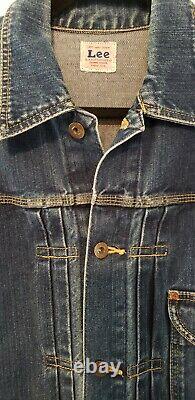 Vintage Lee Sanforized Kansas Cowboy 60s 70s Left Hand Denim Jacket Outstanding