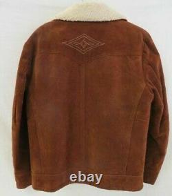 Vintage Levi's Western Suede Leather Sherpa Jacket Men's Large 70s 80s 90s