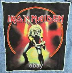 Vintage Levis 1980s Iron Maiden Denim Jean Jacket Vest Sleeveless USA Made 70507