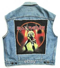 Vintage Levis 1980s Iron Maiden Denim Jean Jacket Vest Sleeveless USA Made 70507