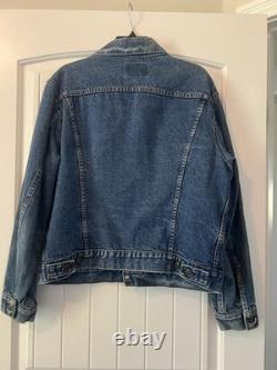 Vintage Levis 70506 Tooled Western Leather Jean Trucker Jacket Conchos Large/44