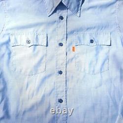 Vintage Levis Orange Tab Mens Large Shirt Blue Denim Western Chambray
