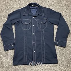 Vintage Levis Panatela Jacket Mens Large Blue Western Pearl Snap Disco 70s 1970s