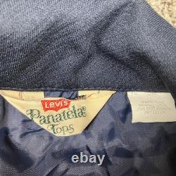 Vintage Levis Panatela Jacket Mens Large Blue Western Pearl Snap Disco 70s 1970s