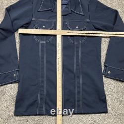 Vintage Levis Panatela Jacket Mens Large Blue Western Pearl Snap Disco 70s 1970s