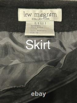 Vintage Lew Magram Leather Fringe Vest & Suede Skirt Black Boho Western Festival