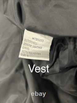 Vintage Lew Magram Leather Fringe Vest & Suede Skirt Black Boho Western Festival