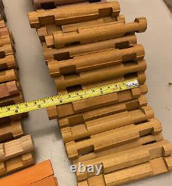 Vintage Lincoln Logs Large Lot of 637 Wooden Building Toys Roofs Doors Castle