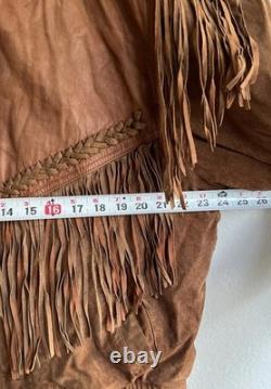 Vintage M. Julian Adventures leather jacket Western-style fringe 80s Aztec Sz L