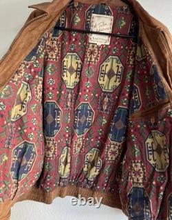 Vintage M. Julian Adventures leather jacket Western-style fringe 80s Aztec Sz L