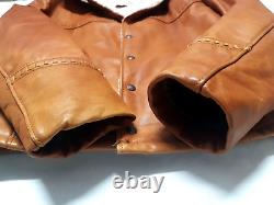 Vintage Marlboro Man Leather Lined Rancher Schott Western Coat Jacket Size 46