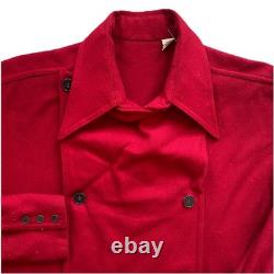 Vintage McGregor Double Breasted Western Shirt Red Wool Large 60s Cowboy Snap