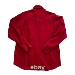 Vintage McGregor Double Breasted Western Shirt Red Wool Large 60s Cowboy Snap