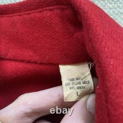 Vintage McGregor Double Breasted Western Shirt Red Wool Large 60s Cowboy Snap