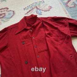 Vintage McGregor Double Breasted Western Shirt Red Wool Large 60s Cowboy Snap