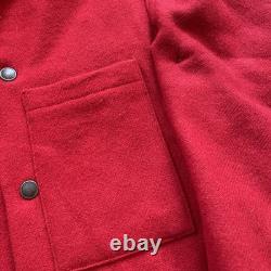 Vintage McGregor Double Breasted Western Shirt Red Wool Large 60s Cowboy Snap